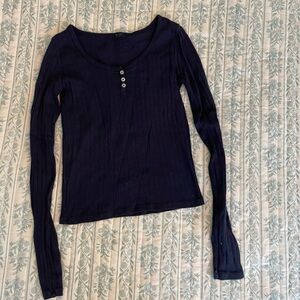 Brandy Melville Navy Long Sleeve Top